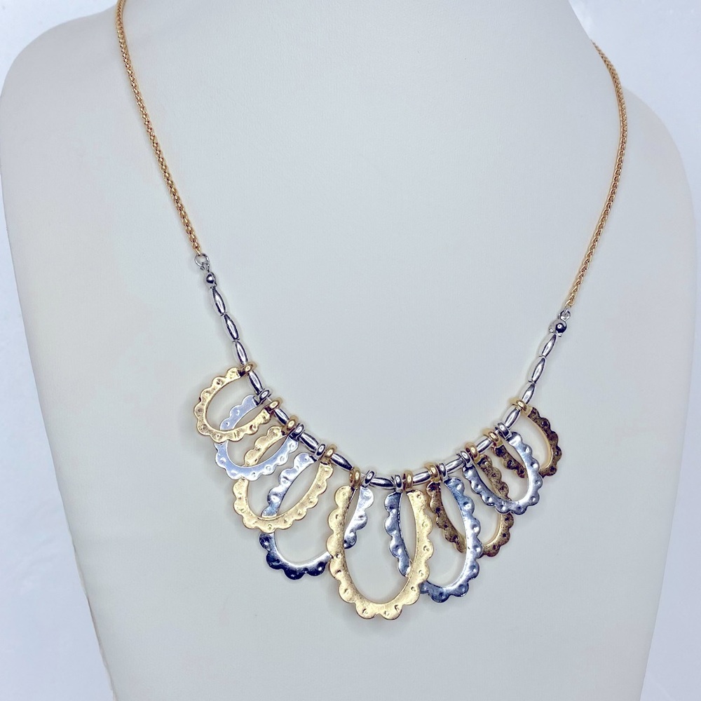 24 inch gold and silver statement necklace